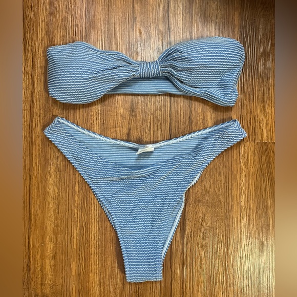Shein Blue Ribbed Bikini Size Large - Picture 3 of 3